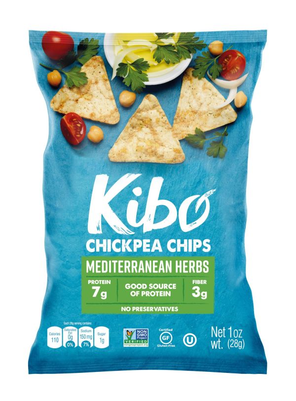 Kibo Chips de pois chiches herbes méditerranéennes 1 oz sans gluten