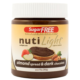 Crema para untar de almendras y chocolate amargo Nutilight, 11 oz, sin azúcar