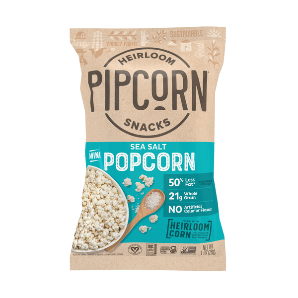Pipcorn Sea Salt Mini Popcorn 1 oz Gluten Free
