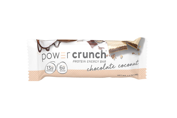 Barres de gaufrettes protéinées Power Crunch, collations riches en protéines au chocolat et à la noix de coco 1,4 oz