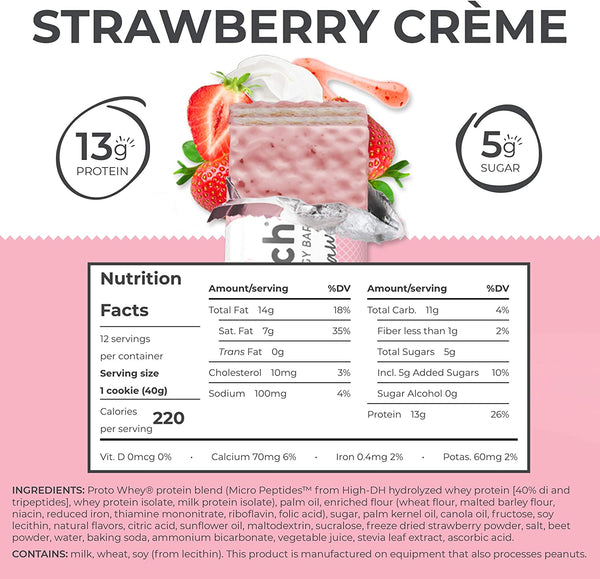 Power Crunch Protein Wafer Bars Strawberry Creme High Protein Snacks 1.4 0z