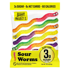 Project 7 Low Sugar Sour Gummy Worms 1.8 oz Pouch