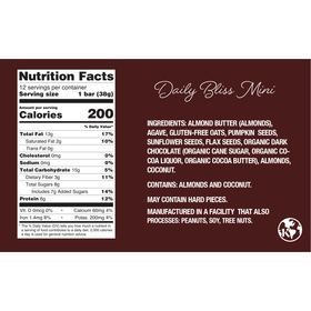 Mini barras de proteína Protein Puck, Daily Bliss 1.34 oz sin gluten
