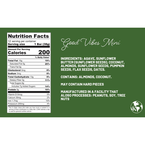 Protein Puck Good Vibes Mini Protein Bars 1.34 oz NON GMO