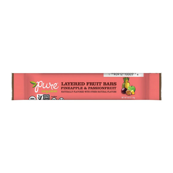 Pure Organic Layered Fruit Bar Pineapple & Passionfruit (Single Bar) 0.63 oz