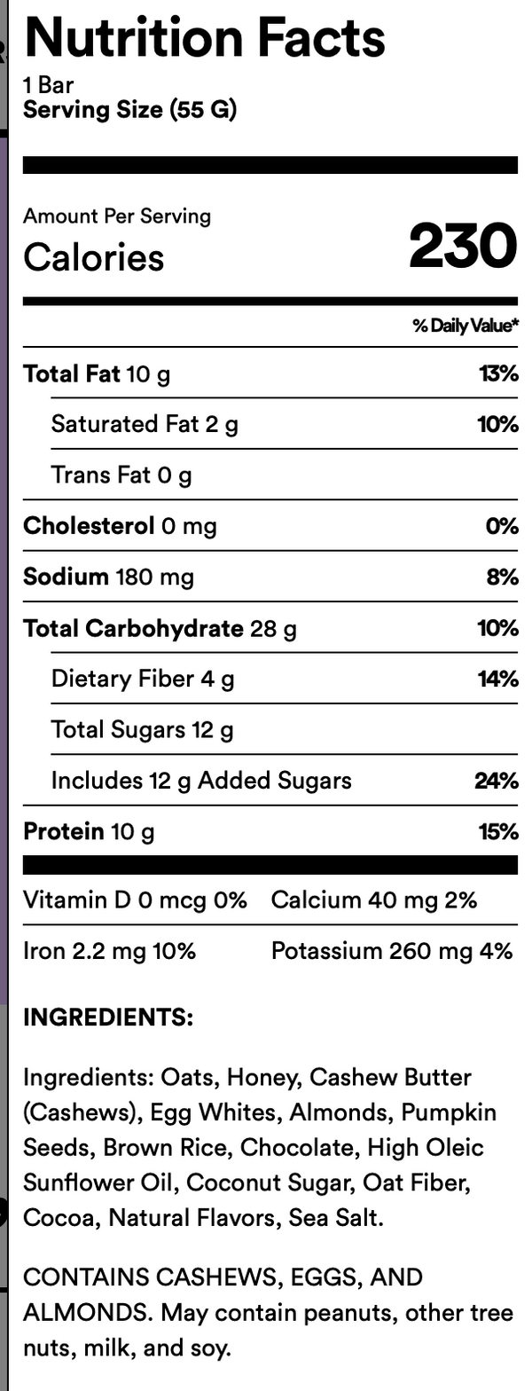 RXBAR A.M. Protein Bars, Gluten Free Snacks, Breakfast 1.9 oz