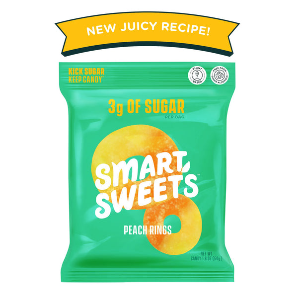 Smart Sweets Peach Rings 1.8 oz Gluten Free