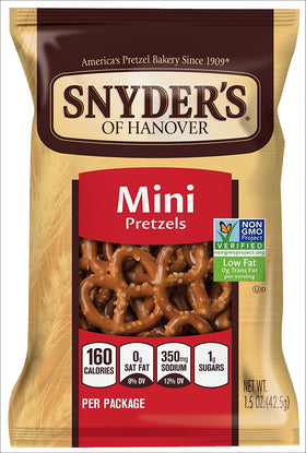 Snyder's Of Hanover Mini Pretzels 1.5 oz bajo en grasa