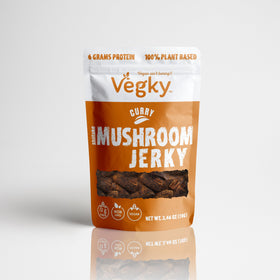 VÉGKY | Jerky végétalien aux champignons et au curry shiitake | 2,46 oz SANS OGM