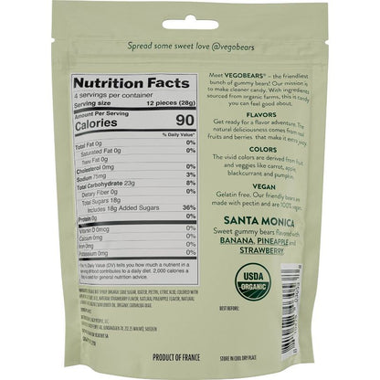 VegoBears Santa Monica Vegan Gummy Bears 4 oz Gluten Free
