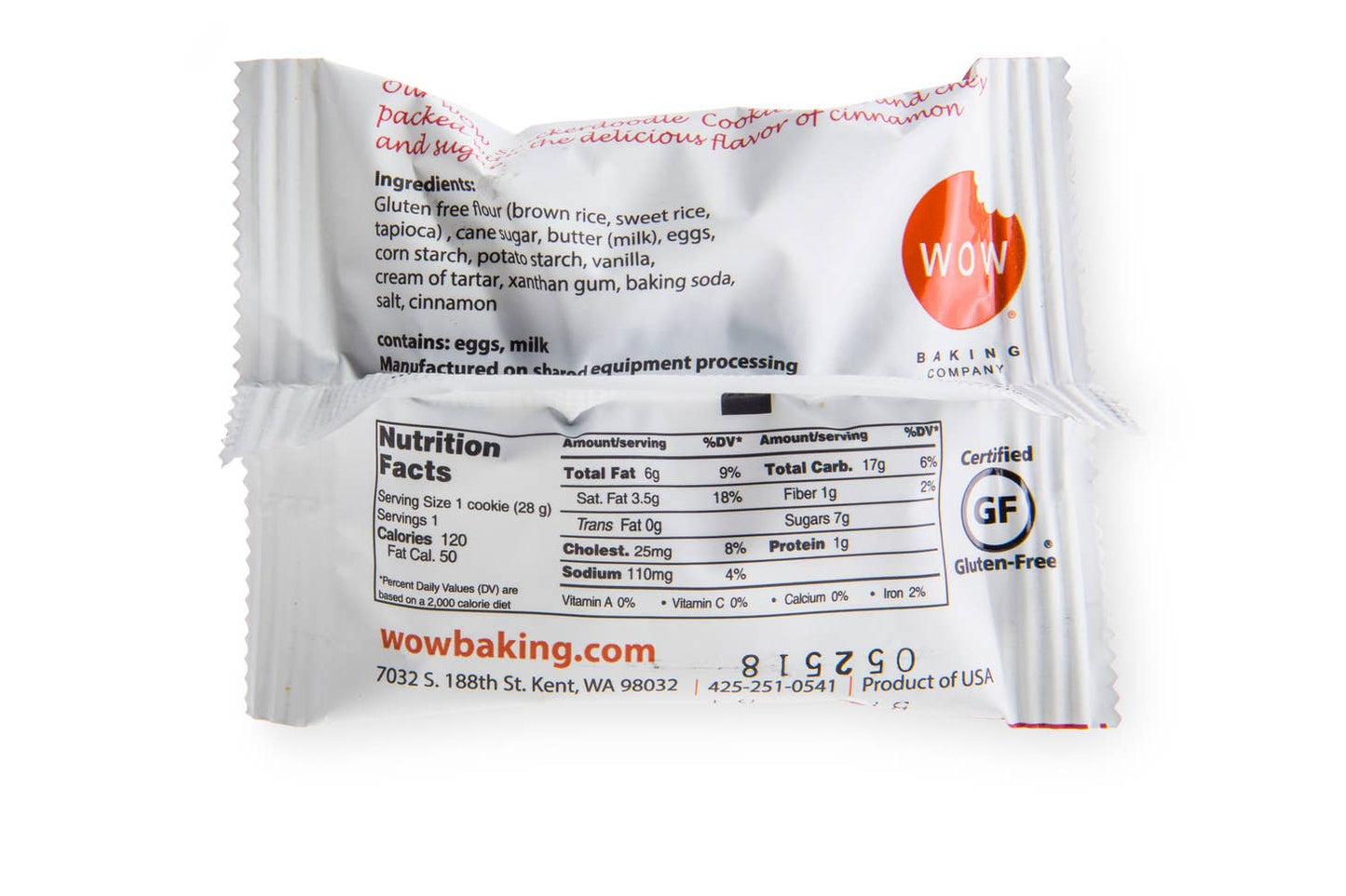 WOW Baking Company | Gluten-Free Snickerdoodle Soft Baked Cookie (1 oz)