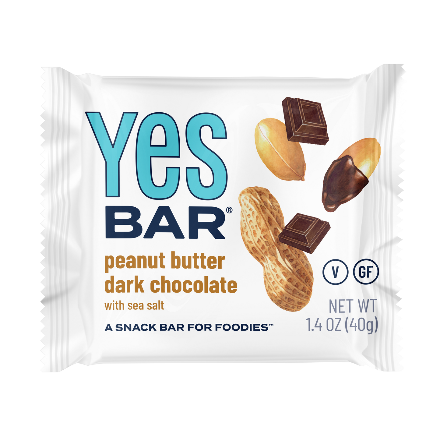 The YES Bar | Peanut Butter Dark Chocolate Plant Based Protein 1.4 oz Gluten Free