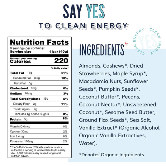 The YES Bar | Strawberry Coconut Plant Based Protein 1.4 oz Gluten Free
