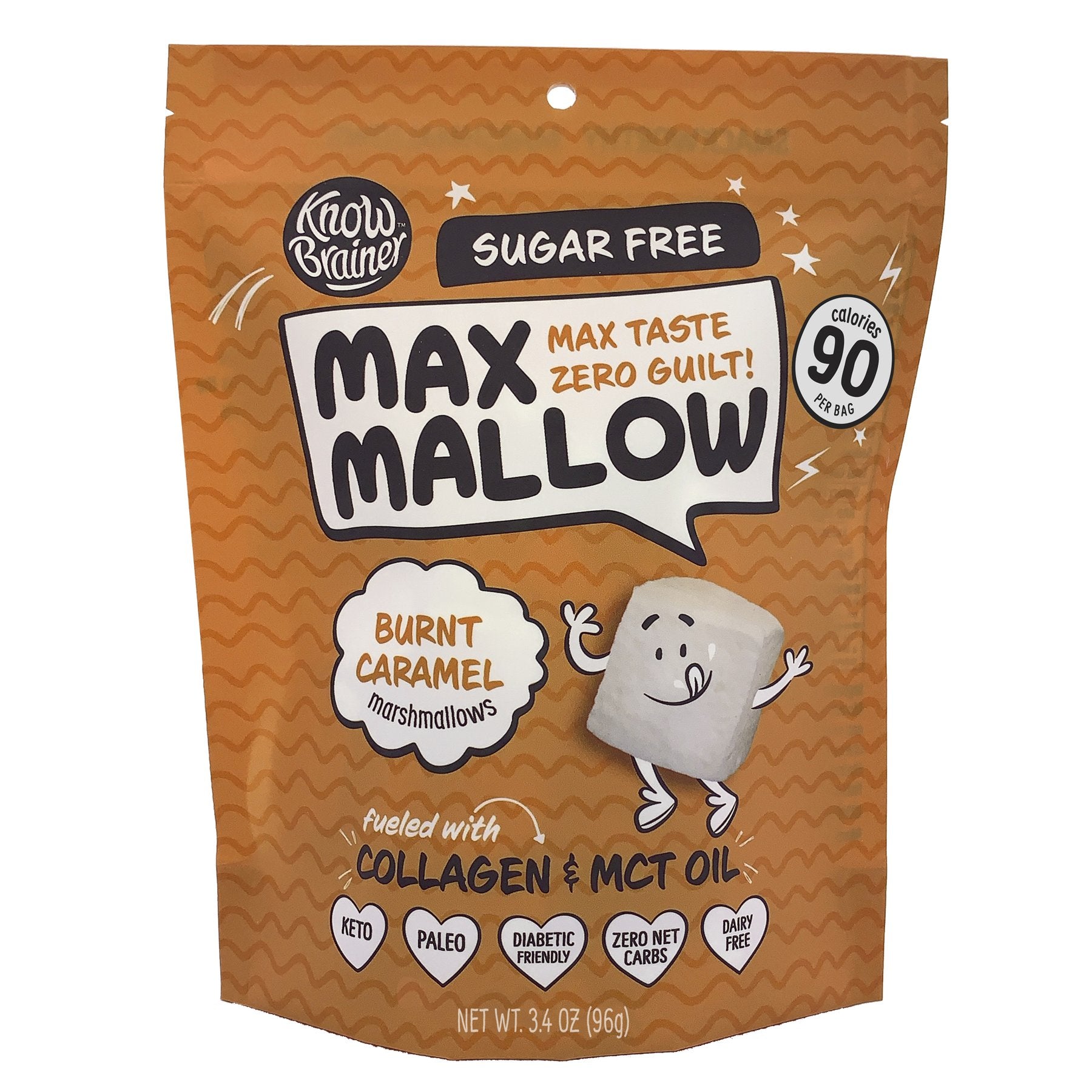 Know Brainer Max Mallow Sugar Free Burnt Caramel - Snackever