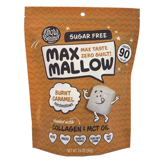 Know Brainer Max Mallow Sugar Free Burnt Caramel - Snackever