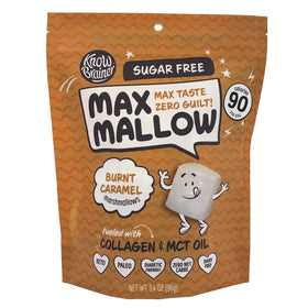 Conozca Brainer Max Mallow Caramelo Quemado | Sin culpa y sin azúcar (3,4 oz)