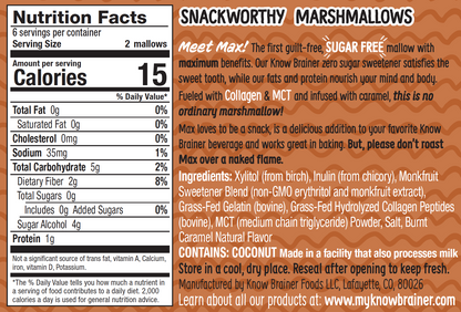 Know Brainer Max Mallow Sugar Free Burnt Caramel - Snackever