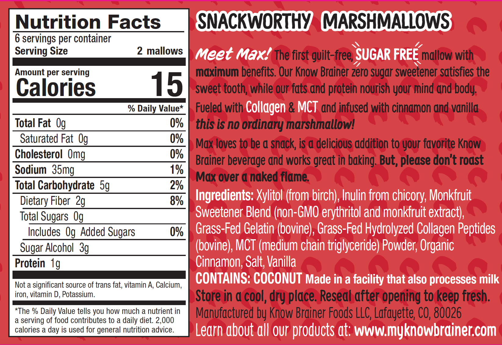 Know Brainer Max Mallow Sugar Free Cinnamon Toast - Snackever