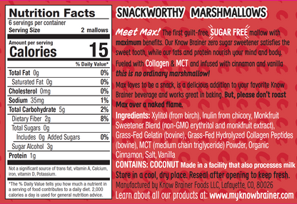 Know Brainer Max Mallow Sugar Free Cinnamon Toast - Snackever