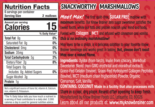 Know Brainer Max Mallow Sugar Free Cinnamon Toast - Snackever