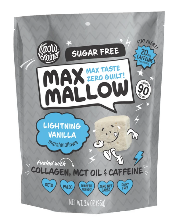 Know Brainer Max Mallow Sugar Free Lightning Vanilla - Snackever