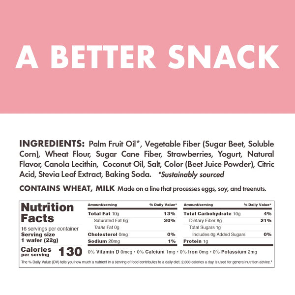 Rip Van Wafer Snack Ah Yum! Strawberry Yogurt Bar 0.78 oz